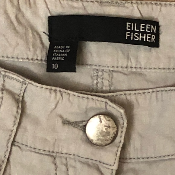 Eileen Fisher Linen Blend Grey Trouser Jeans Style Pants Sz 10 - Picture 3 of 11